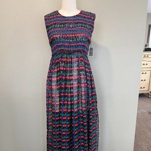NEW Anna Sui archive ORIGINAL SAMPLE Maxi cotton / silk sheer Maxi Dress